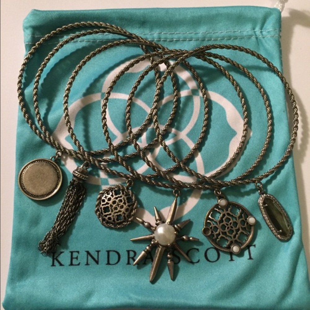 Kendra Scott Antique Silver Summer Bangle Set